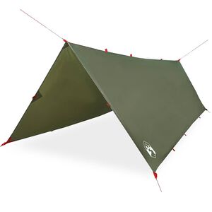 vidaXL Campingpresenning olivengr&oslash;nn 406x306 cm vanntett