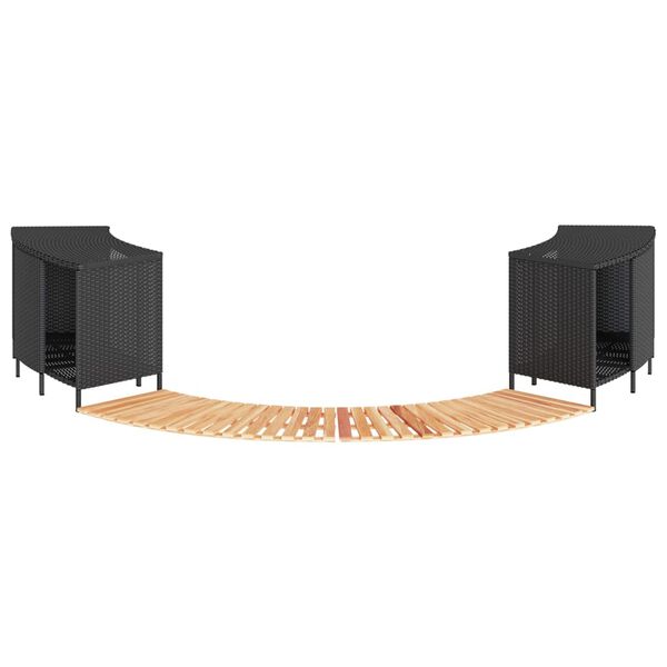 vidaXL Spakant svart polyrotting og heltre akasie