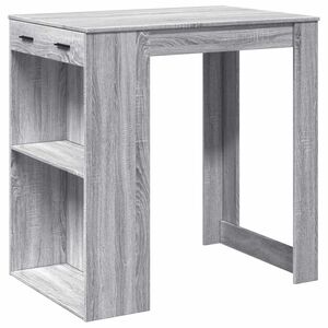 vidaXL Barbord gr&aring; sonoma eik 102x70x103,5 cm konstruert tre