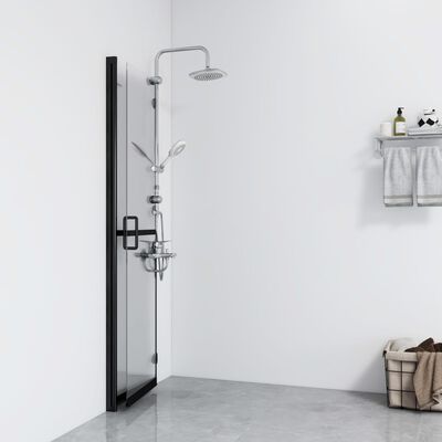 vidaXL Sammenleggbar dusjvegg med klart ESG-glass 110x190 cm
