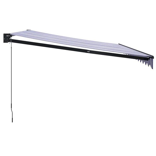 vidaXL Uttrekkbar markise bl&aring; og hvit 4x3 m stoff og aluminium