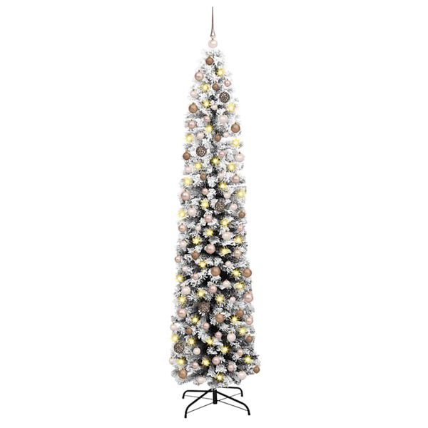 vidaXL Kunstig juletre med 300 LED gr&oslash;nn 210 cm PVC og st&aring;l og plast