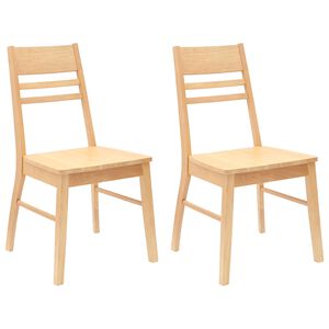 vidaXL Spisestoler 2 stk. Solid Gummitre Naturlig 43 x 54 x 89 cm