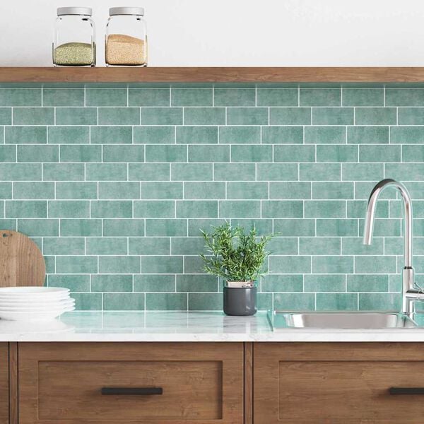 vidaXL Subway-flis 20 pcs Gr&aring;gr&oslash;nn 29.4 x 21.4 cm Polyuretan og PET