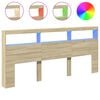 vidaXL Hodegavl skap med LED sonoma eik 220x17x102 cm