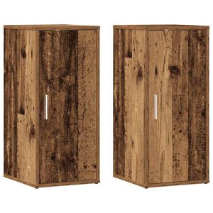 vidaXL Skoskap 2 stk gammelt tre 32x35x70 cm konstruert tre