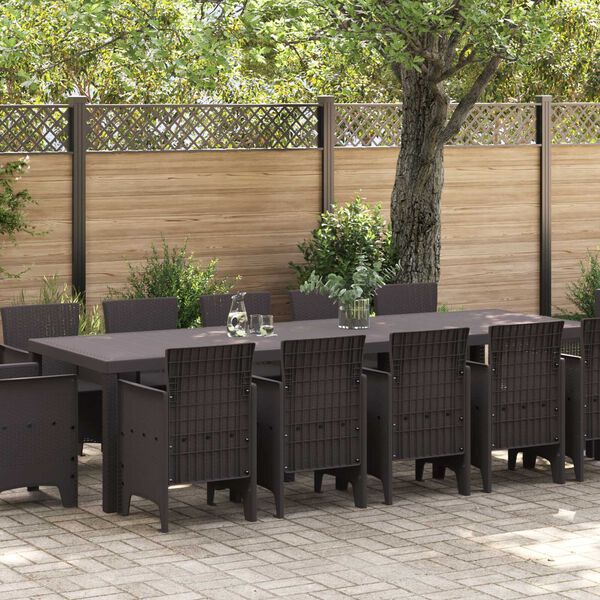 vidaXL Hage Spisegruppe 13 pcs Brun Poly rattan