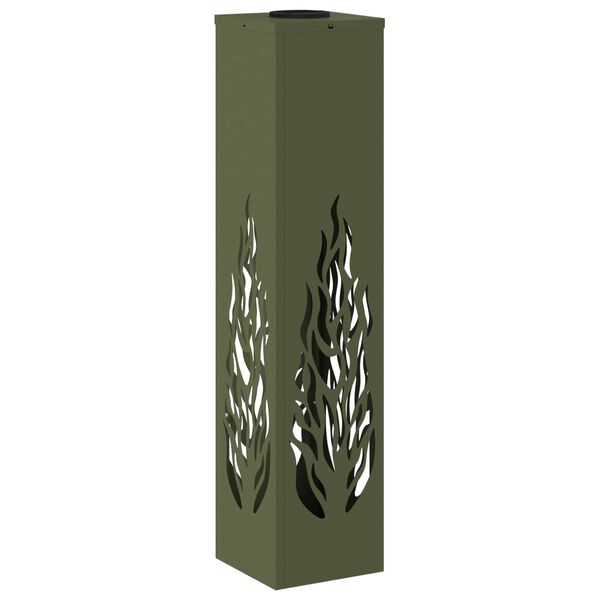 vidaXL Solenergi LED stibelys 2 pcs Olivengr&oslash;nn Kaldvalset st&aring;l