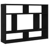 vidaXL Vegghylle svart eik 75x16x55 cm konstruert tre