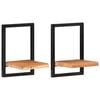 vidaXL Vegghyller 2 stk 25x25x35 cm heltre akasie og st&aring;l