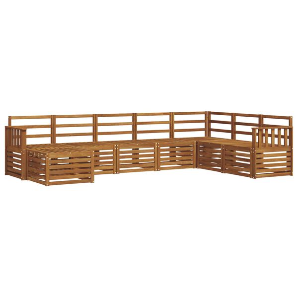 vidaXL Sofasett 8 pcs Naturlig Solid akasietre
