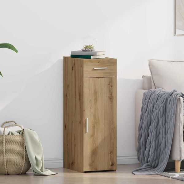 vidaXL Serviesskap med skuff Artisan Eik 30 x 42,5 x 93 cm