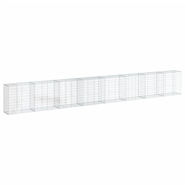 vidaXL Gabionkurv med deksel 800x50x100 cm galvanisert jern