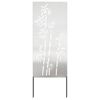 vidaXL Hageprivat skjerm Blomster s&oslash;lv 50 x 140 cm Rustfritt st&aring;l