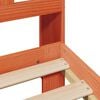 vidaXL Seng med bokhylle uten madrass voksbrun 135x190 cm heltre furu