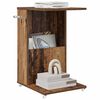 vidaXL Sidetabell med hjul Gammelt tre 40 x 35 x 60 cm Konstruert tre