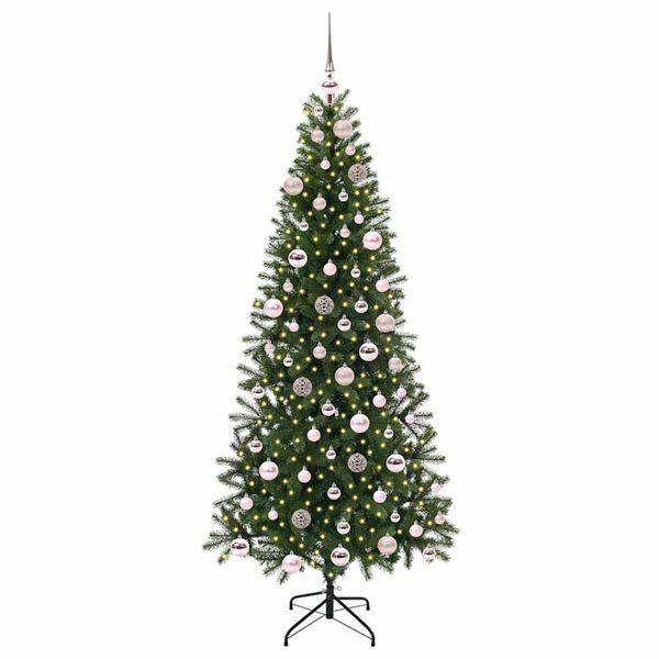 vidaXL Kunstig juletre med 300 LED med stativ gr&oslash;nn 180 cm PE og PVC