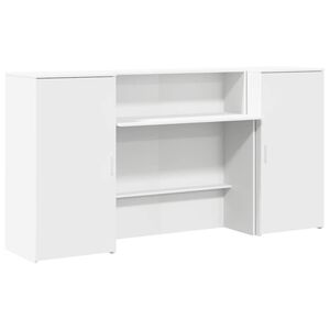 vidaXL Resepsjonspult hvit 200x50x103,5 cm konstruert tre