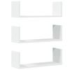 vidaXL Vegghyller 3 stk hvit 58x18x18 cm konstruert tre