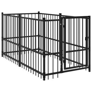 vidaXL Hundebur svart 193,5x97x100 cm st&aring;l