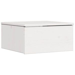 vidaXL Nattbord med skuff Hvit 37 x 35 x 18,5 cm Heltre furu