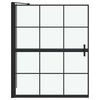 vidaXL Bade dusjvegg Svart og gjennomsiktig 116 x 68 x 128 cm