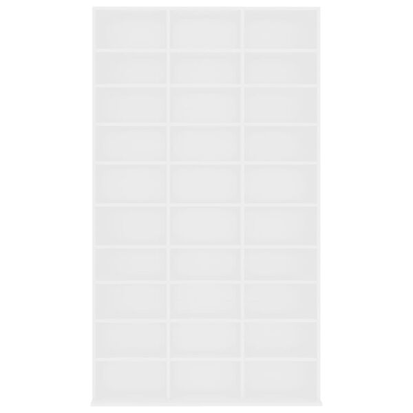 vidaXL CD-hylle hvit 102x16x177,5 cm konstruert tre