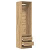 vidaXL Garderobe artisan eik 50x50x200 cm konstruert tre