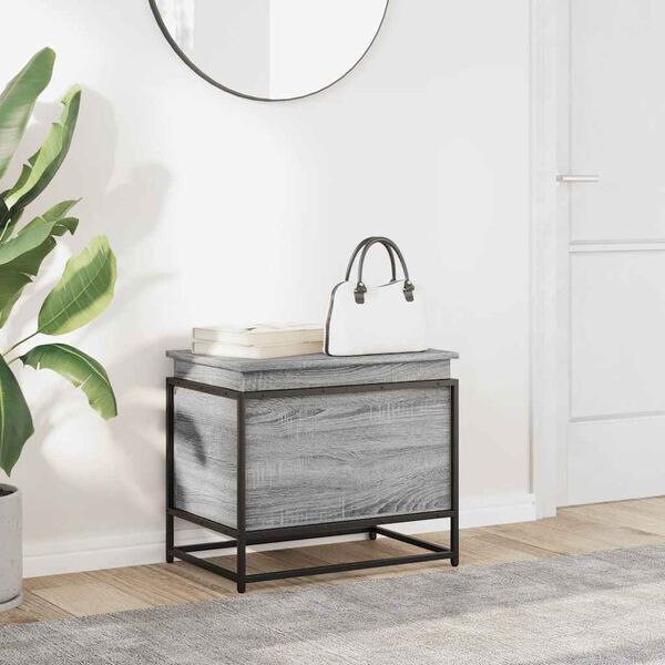 vidaXL Oppbevaringsboks gr&aring; sonoma 60x40x51,5 cm konstruert tre