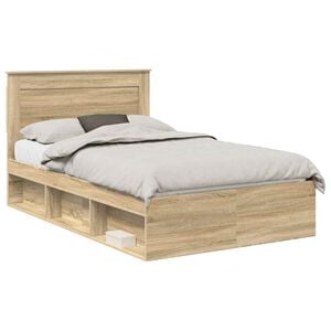 vidaXL Sengestamme med hodegjerde Sonoma 120 x 190 cm Massiv furu