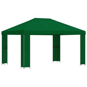 vidaXL Paviljong 4 &times; 3 m Gr&oslash;nn Polyester og st&aring;l 190 gsm
