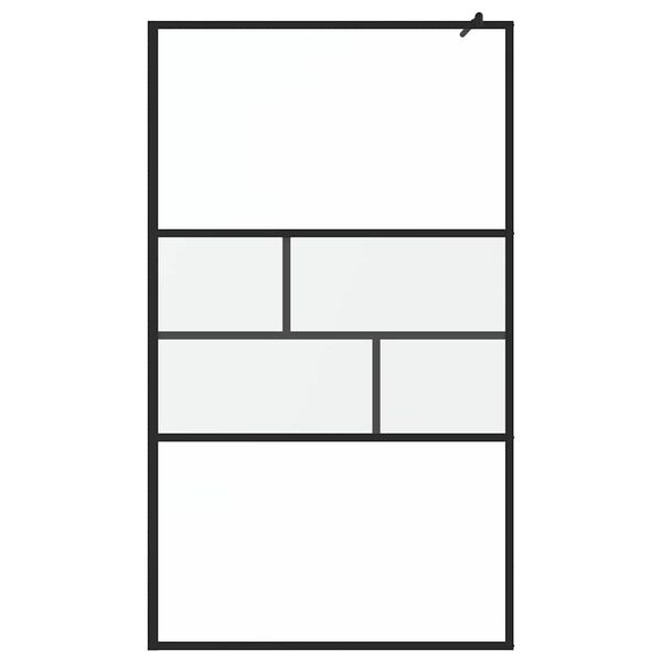 vidaXL Walk-in Dusjvegg Svart 80 x 195 x 0.5 cm Glass og Aluminium