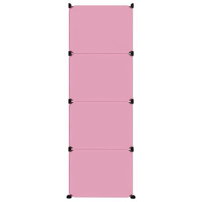 vidaXL Oppbevaringshylle med 12 kuber rosa PP
