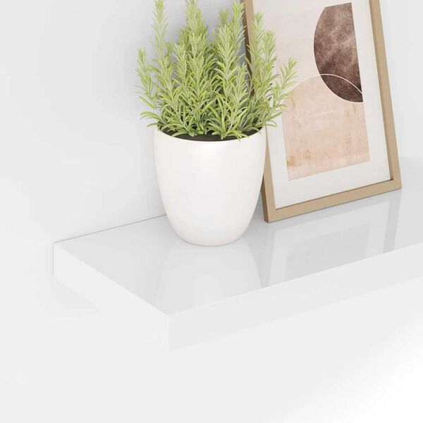 vidaXL Flytende vegghyller 4 stk h&oslash;yglans hvit 50x23x3,8 cm MDF