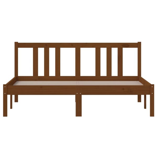 vidaXL Sengeramme honningbrun heltre 140x190 cm