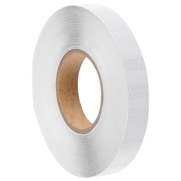 vidaXL Reflekterende tape hvit 2,5 cm x 50 m PVC