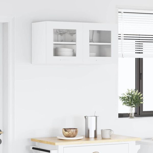 vidaXL Hengende skap med lagring Hvit 80 x 31 x 40 cm Konstruert tre