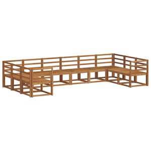 vidaXL Utend&oslash;rs sofa-sett 10 pcs Naturlig Solid akasietre