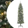 vidaXL Kunstig Slankt Jule Tre med 300 LED Gr&oslash;nn og hvit 240 cm