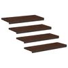 vidaXL Trappetrinn 4 stk. 80 x 30 x 2 cm M&oslash;rk brun Massiv b&oslash;ketre