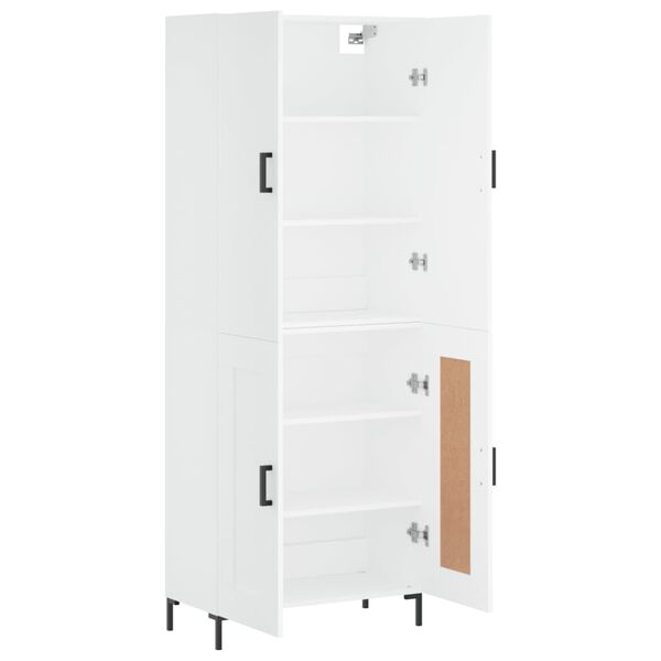 vidaXL Highboard hvit 69,5x34x180 cm konstruert tre