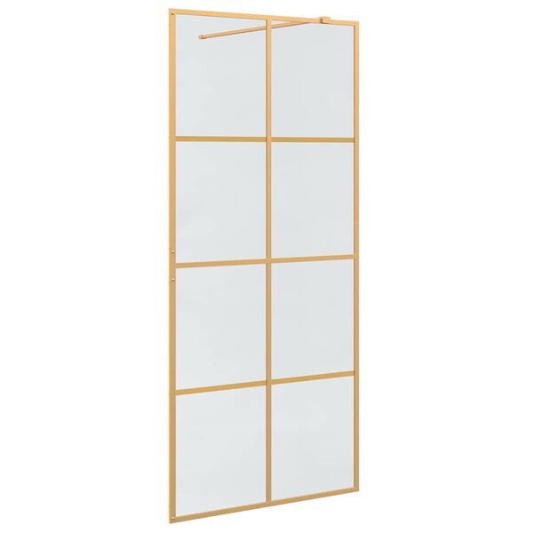 vidaXL Walk-in Dusjvegg Gull 90 x 195 cm herdet glass