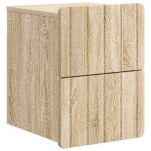 vidaXL Vegghengt Nattbord Sonoma eik 33 x 34,5 x 43 cm Konstruert tre