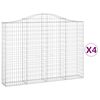 vidaXL Gabionkurver buede 4 stk 200x30x140/160 cm galvanisert jern