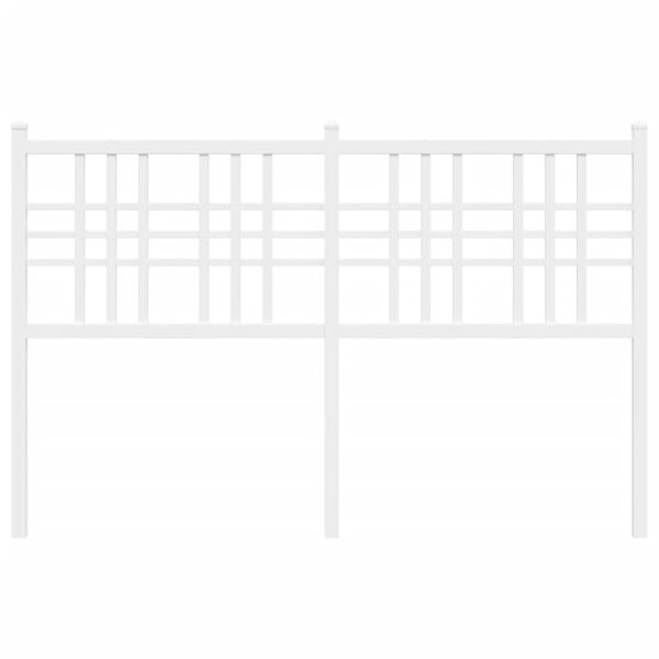 vidaXL Sengegavl i metall hvit 120 cm
