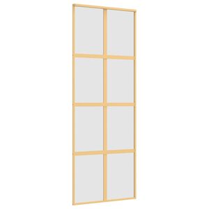vidaXL Skyved&oslash;r gull 76x205 cm frostet ESG glass og aluminium