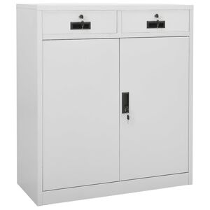 vidaXL Kontorskap lysegr&aring; 90x40x102 cm st&aring;l
