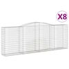 vidaXL Gabionkurver buede 8 stk 400x50x140/160 cm galvanisert jern