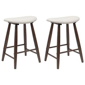 vidaXL Spisestoler 2 pcs Lys Brun 46 x 37 x 63 cm Solid Gummitre