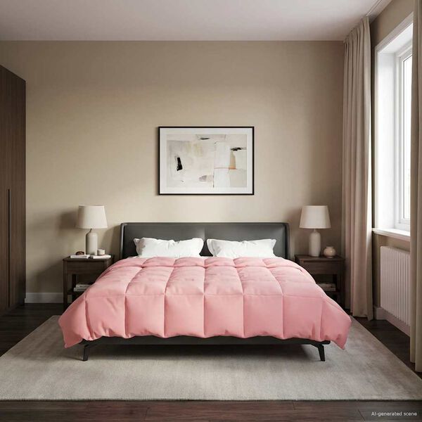 vidaXL Full &aring;r dyne Quilted Rosa 200 x 240 cm Mikrofiber